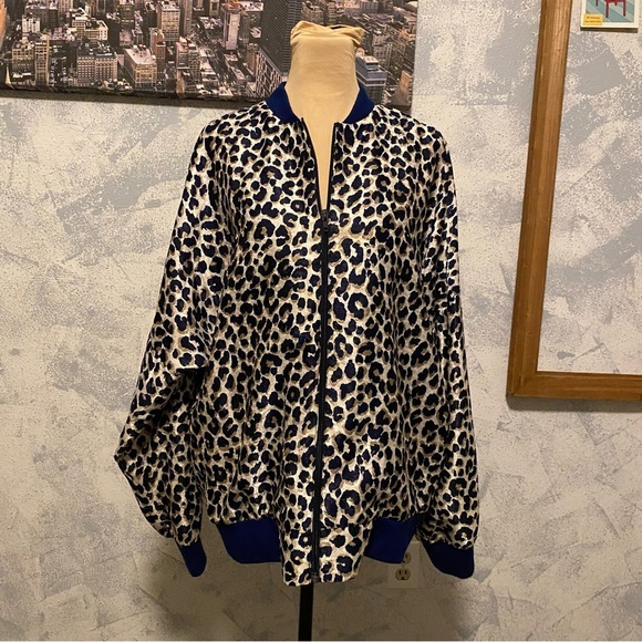 Vintage Anthony Sicari Cheetah Print Long Sleeve Zipper Jacket size M - Picture 1 of 8